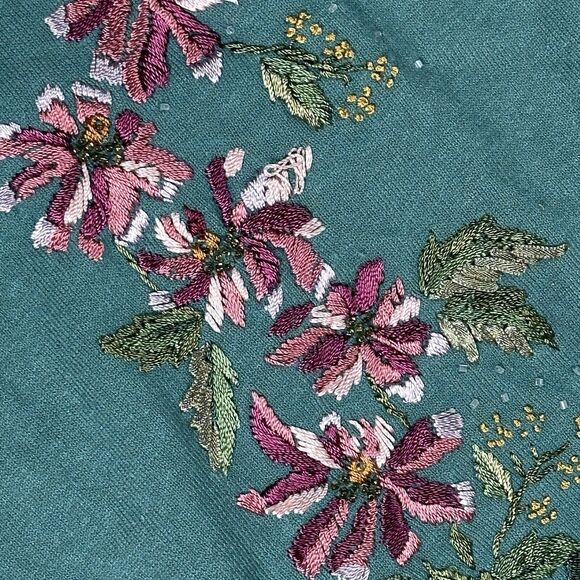 NWT Venezia Multicolor Floral Crew Neck Cardigan Sweater Women Size 14/16 - Picture 13 of 13